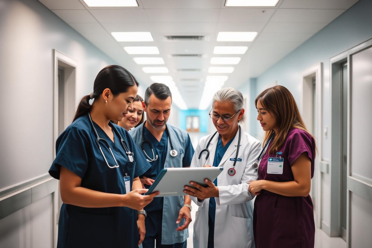 Clinicians at a hospital research site preparing for a trial